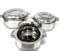 Tabakh SS Cold Hot Pot Food Insulated Casserole Double Wall 3pc 
